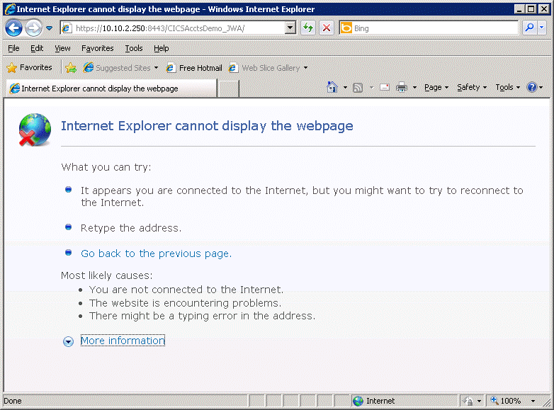 download internet explorer cannot display the webpage