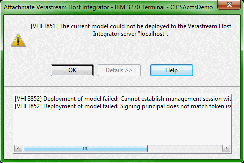 Figure 1: Deployment error details