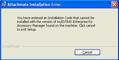 Figure 1. Attachmate Installation Error: 
