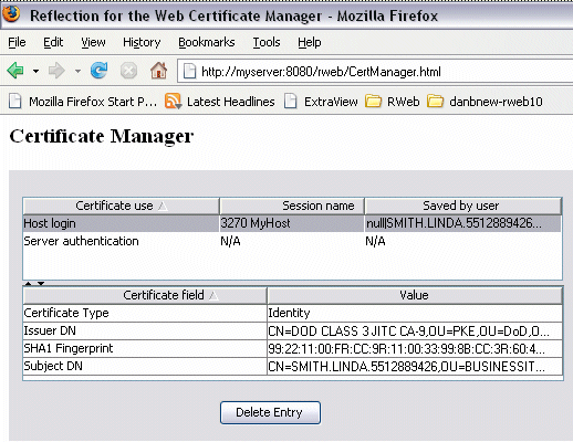 Figure 2. Certificate Manager