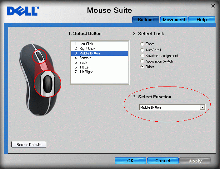 Figure 1. Example: Windows taskbar tray icon for Dell mouse utility