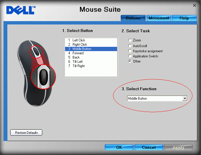 middle button on mouse