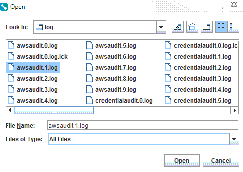 Figure 2 - Select a log to open