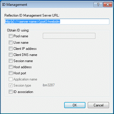 Figure 4. ID Management screen with completed Reflection ID Management Server URL field