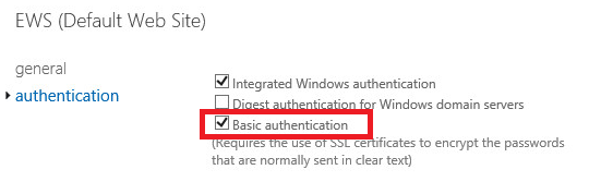 Setting up Basic Authentication in Exchange