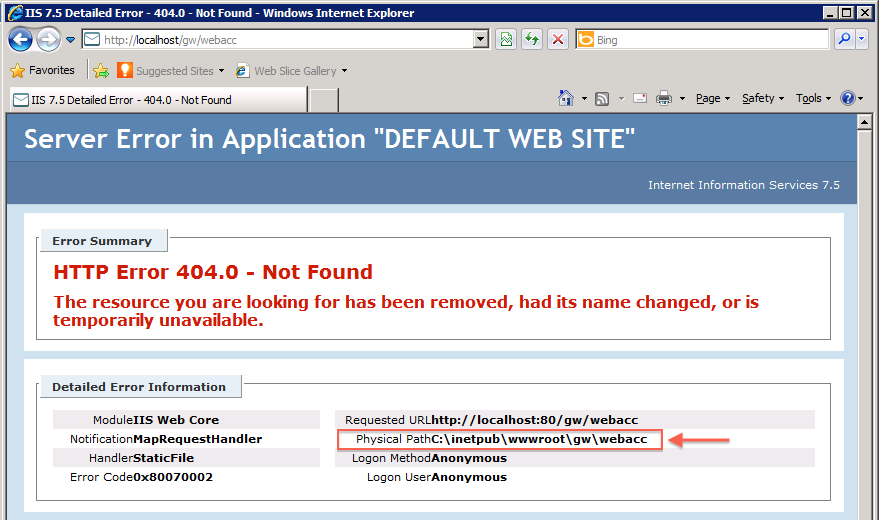 iis 404 not found